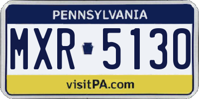 PA license plate MXR5130
