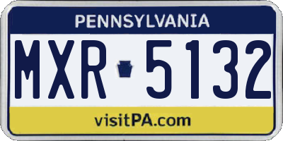 PA license plate MXR5132