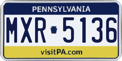 PA license plate MXR5136