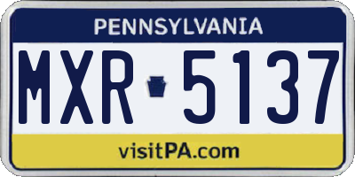 PA license plate MXR5137
