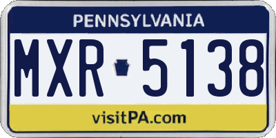 PA license plate MXR5138