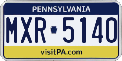 PA license plate MXR5140
