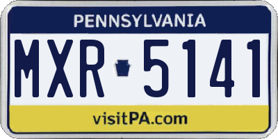 PA license plate MXR5141