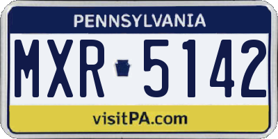 PA license plate MXR5142