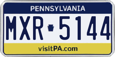 PA license plate MXR5144