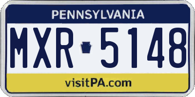 PA license plate MXR5148