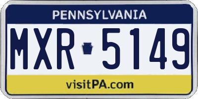 PA license plate MXR5149