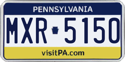 PA license plate MXR5150