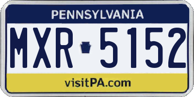 PA license plate MXR5152