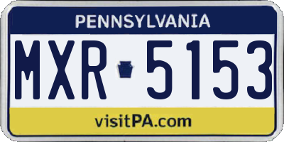 PA license plate MXR5153