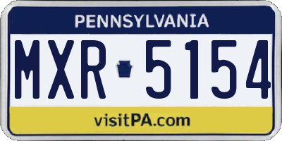 PA license plate MXR5154