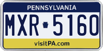 PA license plate MXR5160