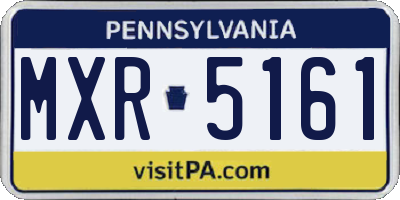 PA license plate MXR5161