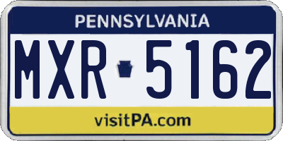 PA license plate MXR5162
