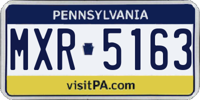 PA license plate MXR5163