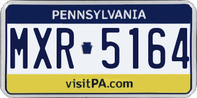 PA license plate MXR5164