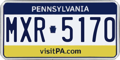 PA license plate MXR5170