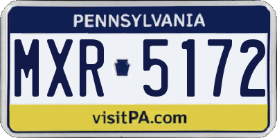 PA license plate MXR5172
