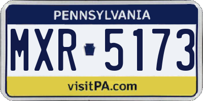 PA license plate MXR5173