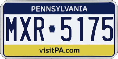 PA license plate MXR5175