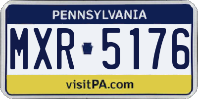PA license plate MXR5176