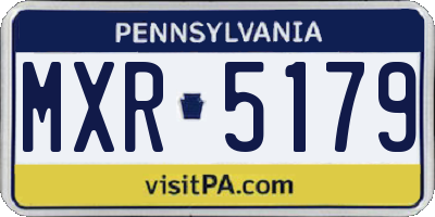 PA license plate MXR5179