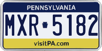 PA license plate MXR5182