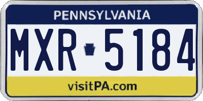 PA license plate MXR5184