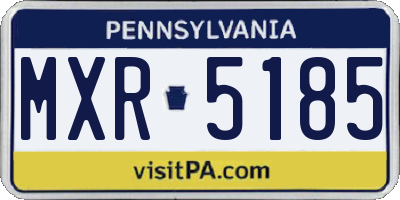 PA license plate MXR5185