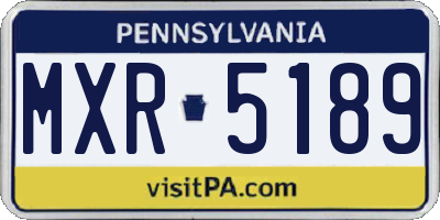 PA license plate MXR5189