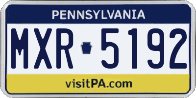 PA license plate MXR5192