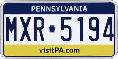 PA license plate MXR5194