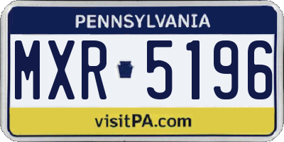 PA license plate MXR5196