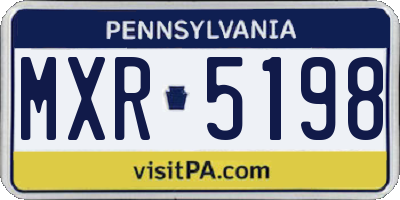 PA license plate MXR5198
