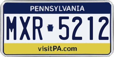 PA license plate MXR5212