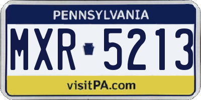 PA license plate MXR5213