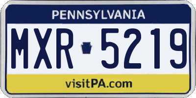 PA license plate MXR5219