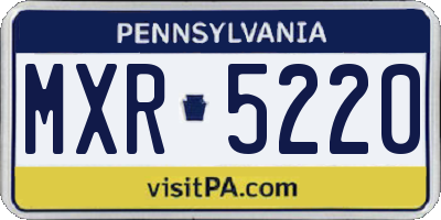 PA license plate MXR5220