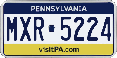PA license plate MXR5224