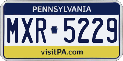 PA license plate MXR5229