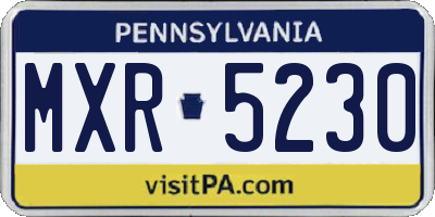 PA license plate MXR5230