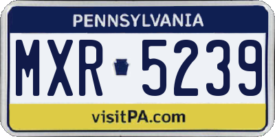 PA license plate MXR5239