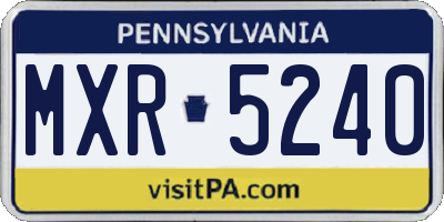 PA license plate MXR5240