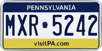PA license plate MXR5242