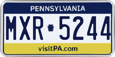 PA license plate MXR5244