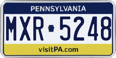 PA license plate MXR5248