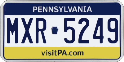 PA license plate MXR5249