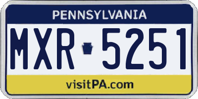 PA license plate MXR5251
