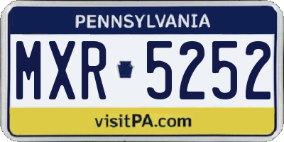 PA license plate MXR5252