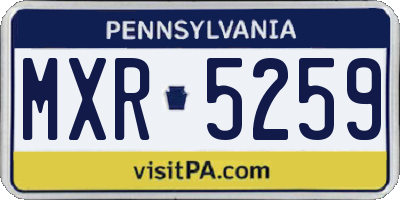 PA license plate MXR5259